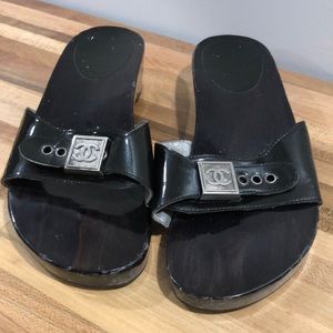Chanel Clog Sandals - Black - Black 7.5